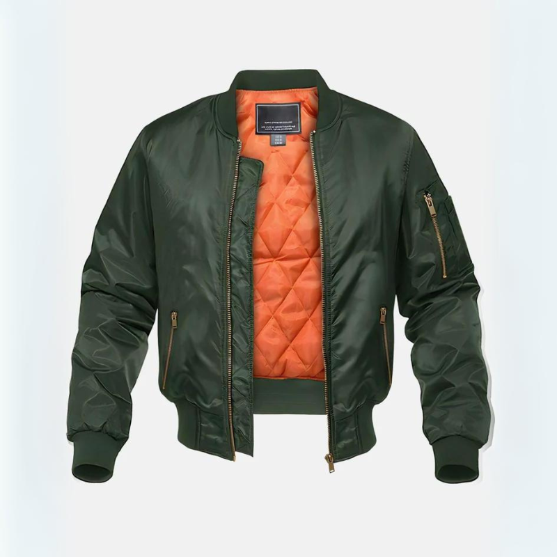 Nora | Sleek Quilted Bomber Jacket With Ribbed Collar