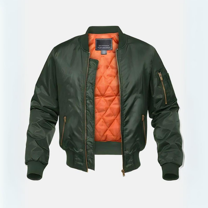Nora | Sleek Quilted Bomber Jacket With Ribbed Collar