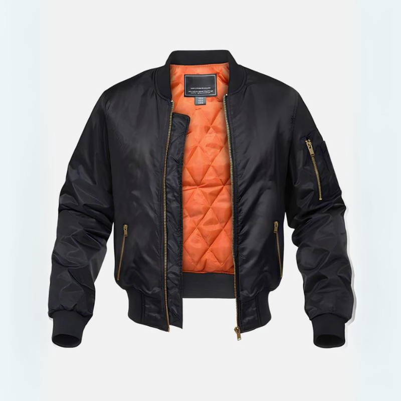 Nora | Sleek Quilted Bomber Jacket With Ribbed Collar