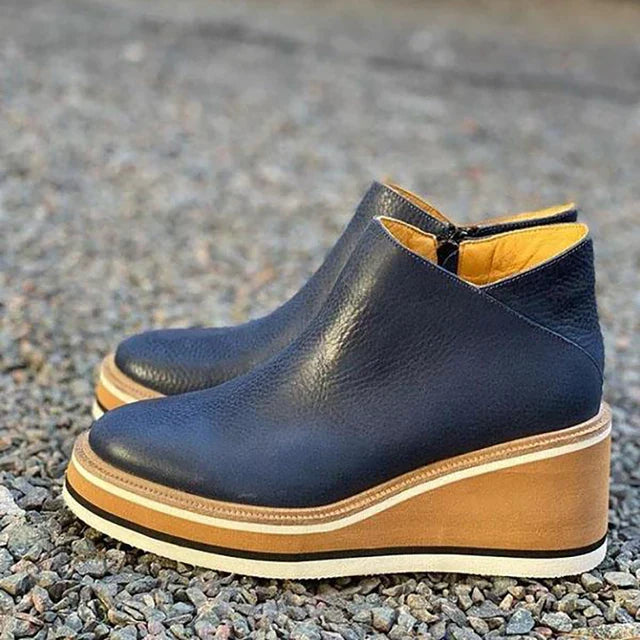 Sybil | Elegant Platform Ankle Boots With Wedge Sole