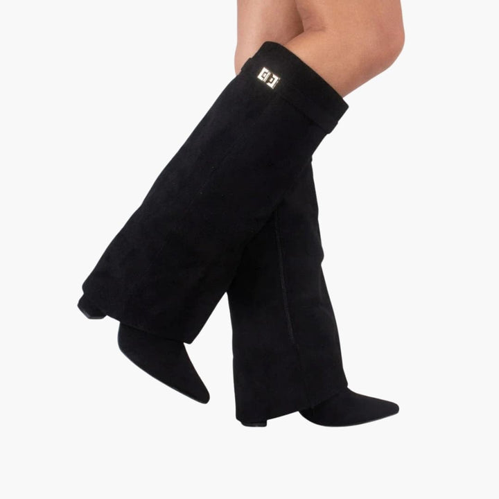 Talia | Sleek Pointed Toe Wide Calf Knee High Boots