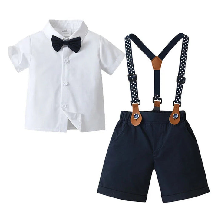 Boys' Three-Piece Formal Suit With Bow Tie And Waistcoat