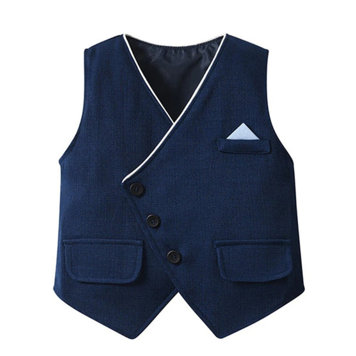 Boys' Three-Piece Formal Suit With Bow Tie And Waistcoat