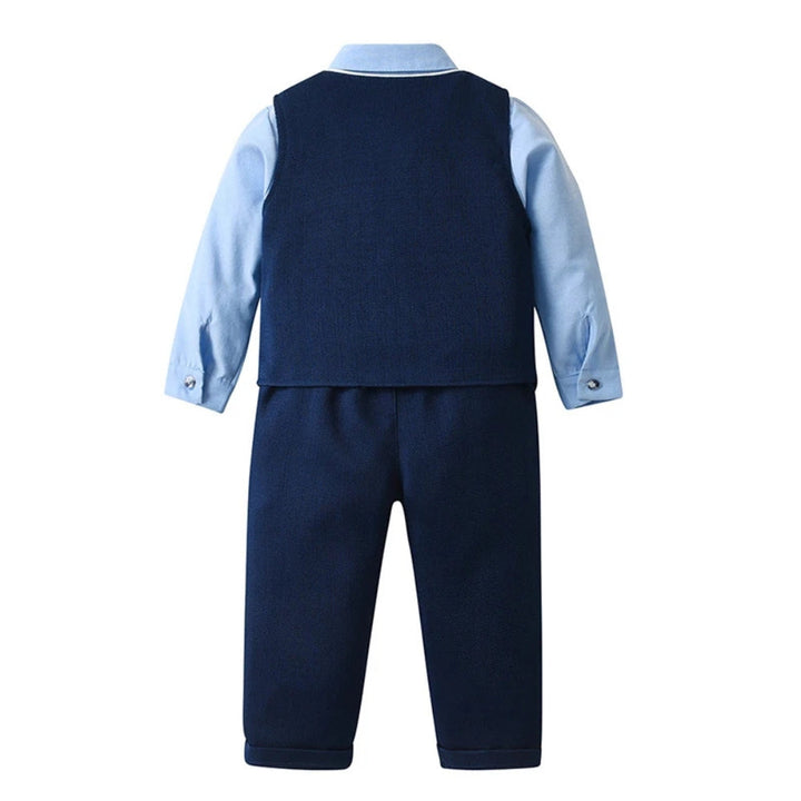 Boys' Three-Piece Formal Suit With Bow Tie And Waistcoat