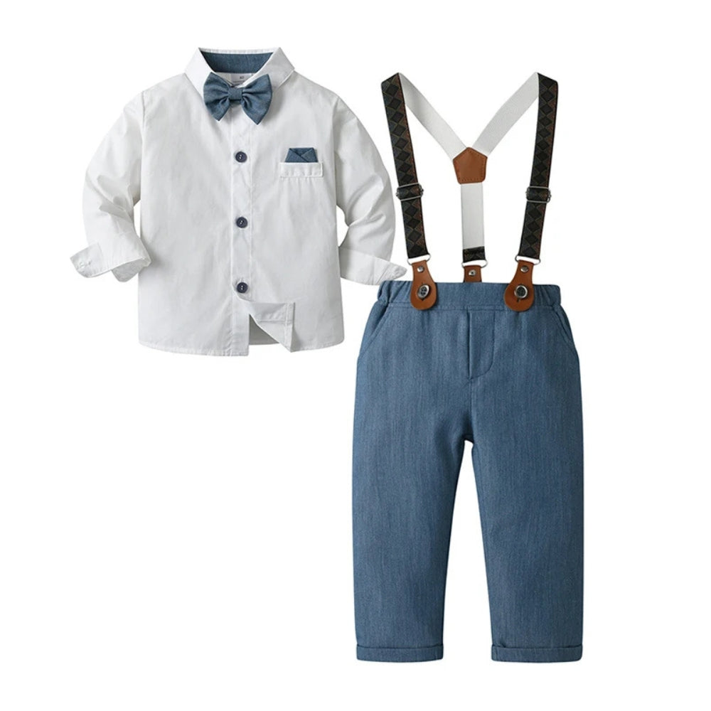 Boys' Three-Piece Formal Suit With Bow Tie And Waistcoat