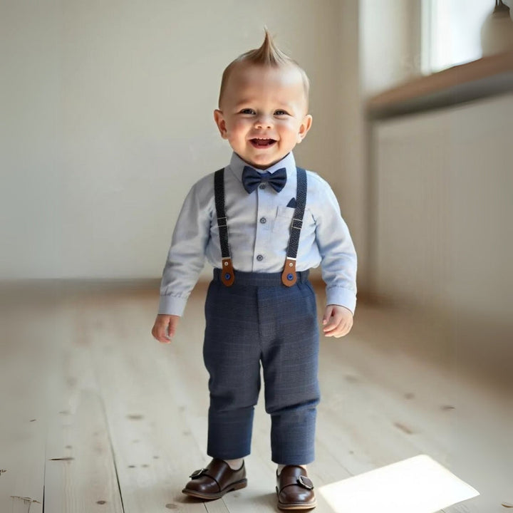 Boys' Three-Piece Formal Suit With Bow Tie And Waistcoat