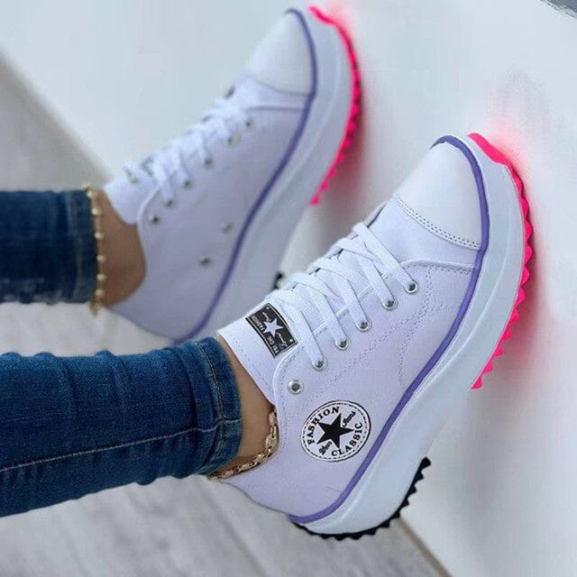 Cora | Chic LED Light-Up Sneakers With Lace-Up Design