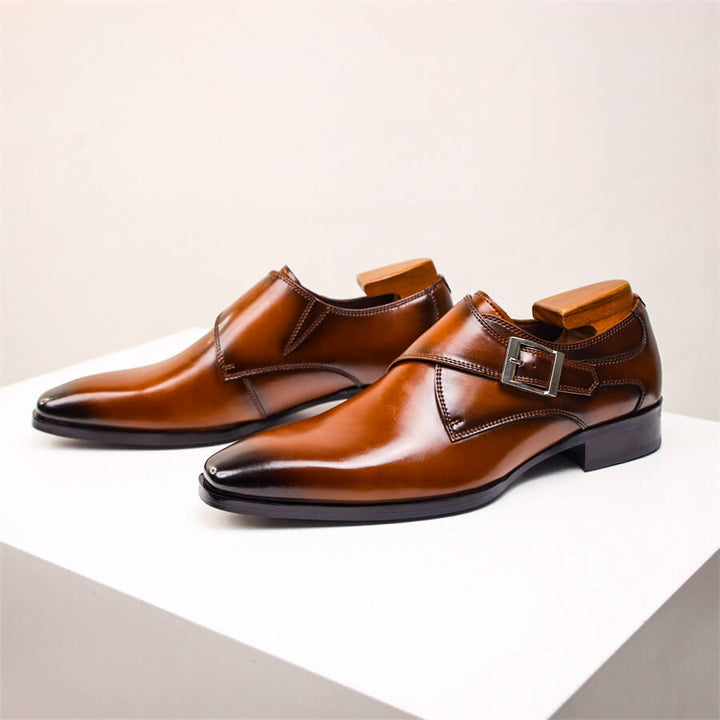 Sergio | Elegant Italian Leather Monk Strap Dress Shoes