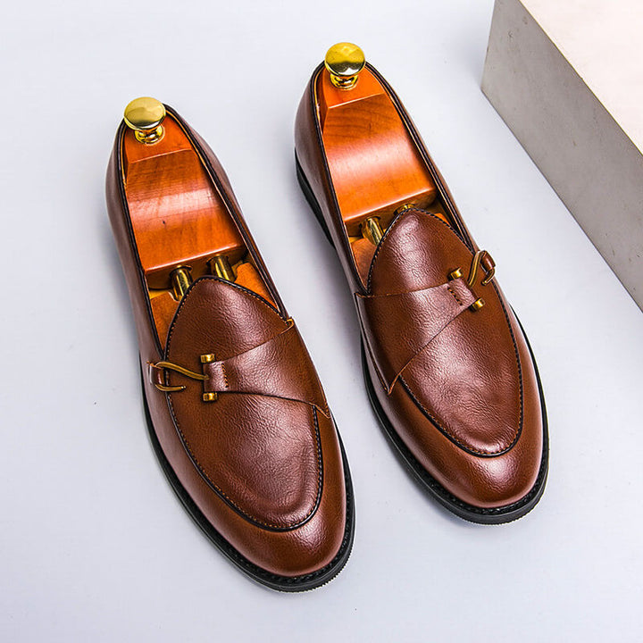 Elyse | Elegant Hook Detail Leather Loafers For Men