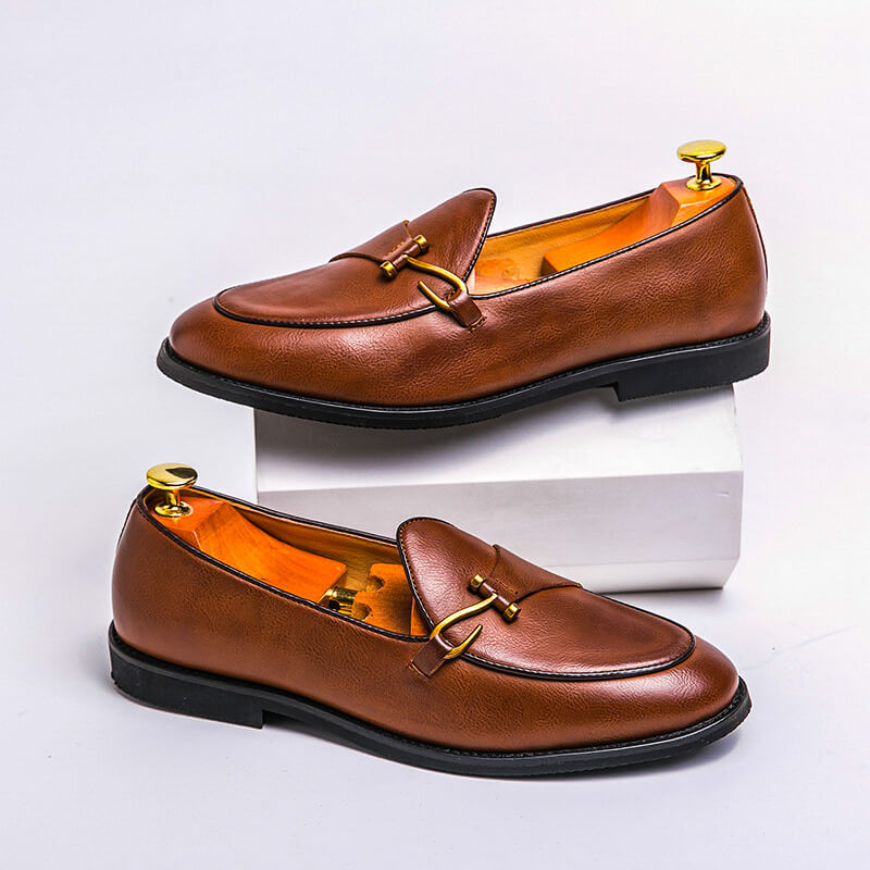 Elyse | Elegant Hook Detail Leather Loafers For Men