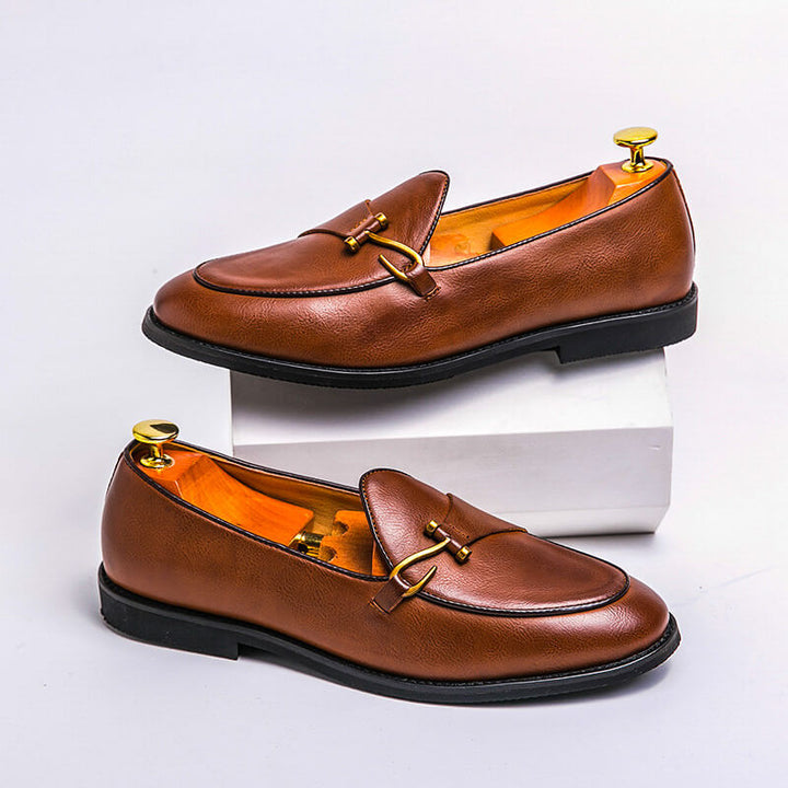 Elyse | Elegant Hook Detail Leather Loafers For Men