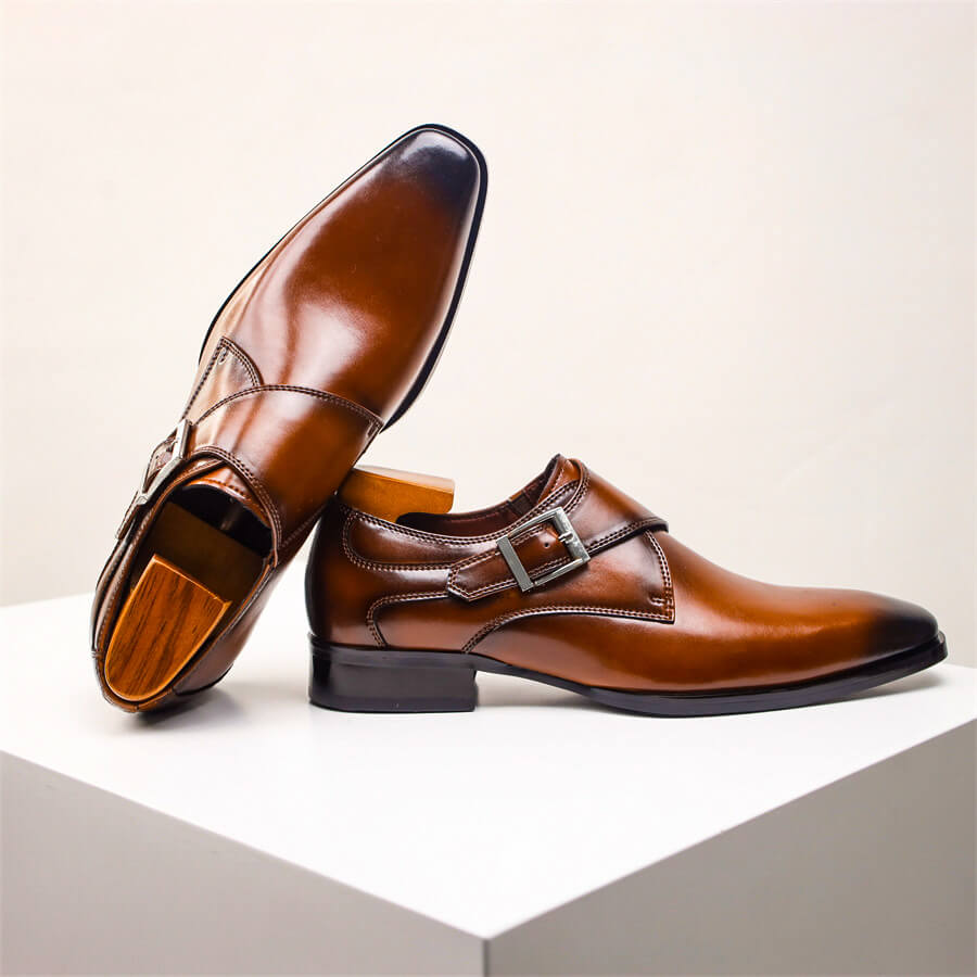 Sergio | Elegant Italian Leather Monk Strap Dress Shoes