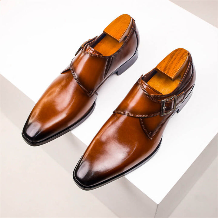 Sergio | Elegant Italian Leather Monk Strap Dress Shoes