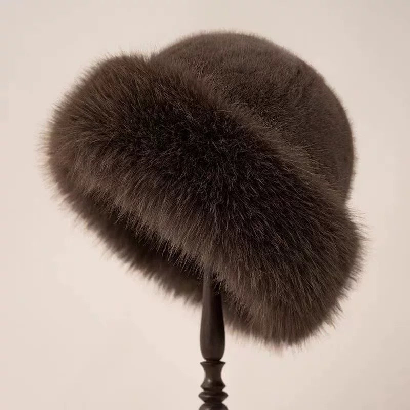 Penelope | Chic Pink Faux Fur Winter Bucket Hat