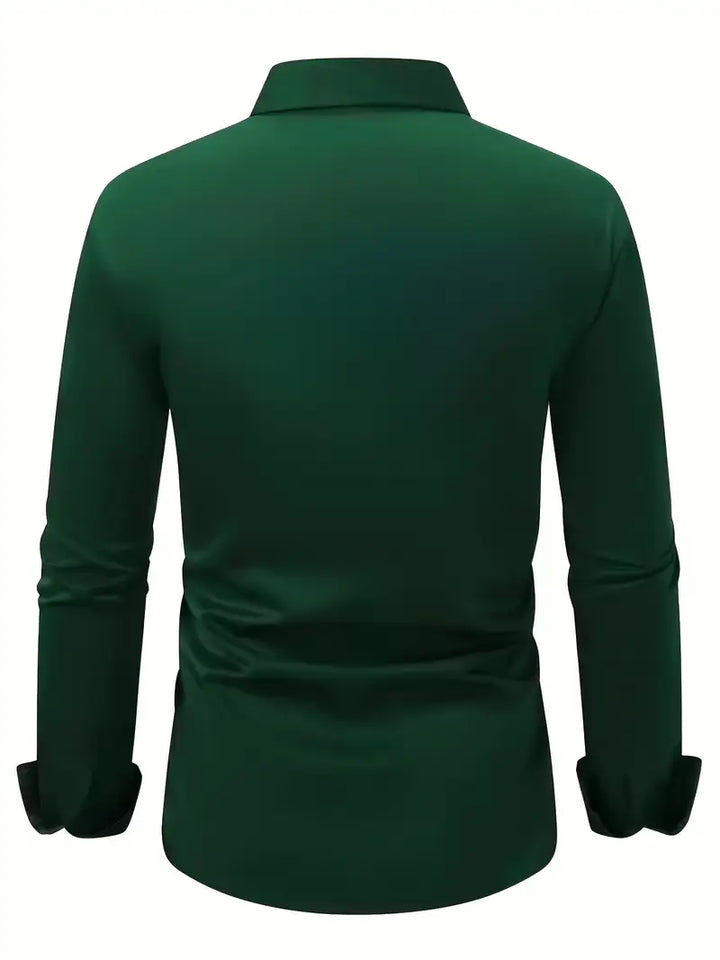 Emma | Sleek Black Button-Up Slim Fit Dress Shirt
