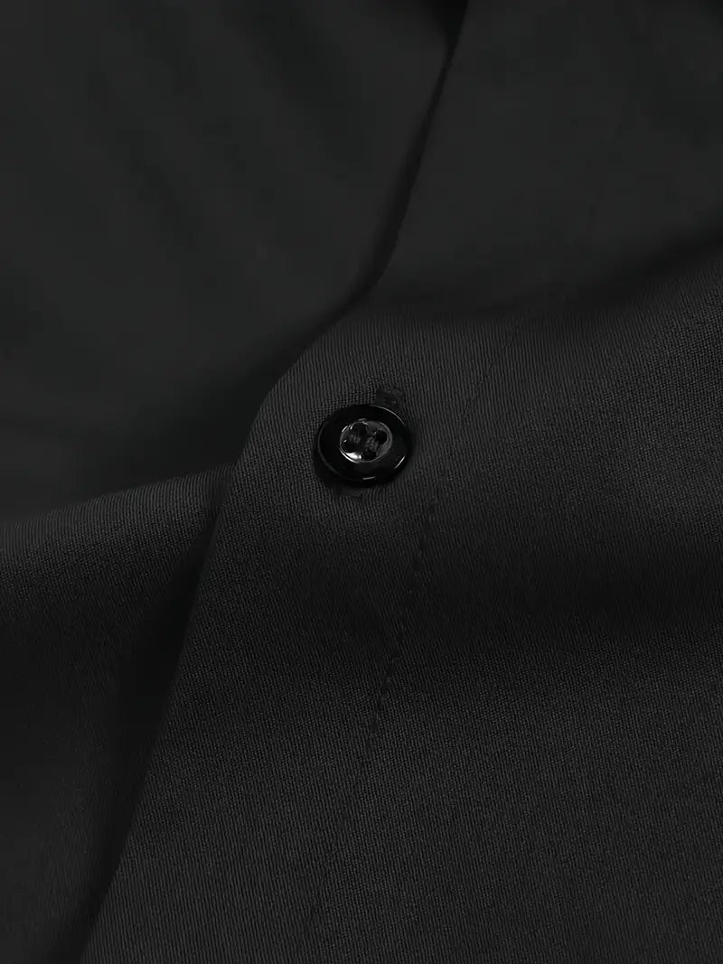 Emma | Sleek Black Button-Up Slim Fit Dress Shirt