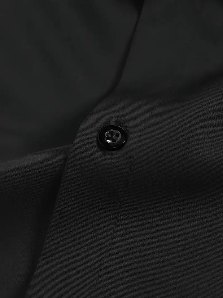 Emma | Sleek Black Button-Up Slim Fit Dress Shirt