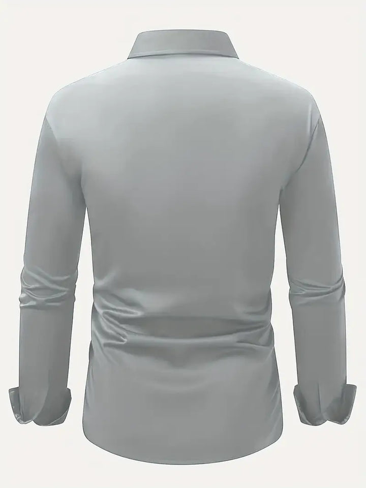 Emma | Sleek Black Button-Up Slim Fit Dress Shirt