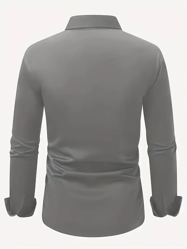 Emma | Sleek Black Button-Up Slim Fit Dress Shirt