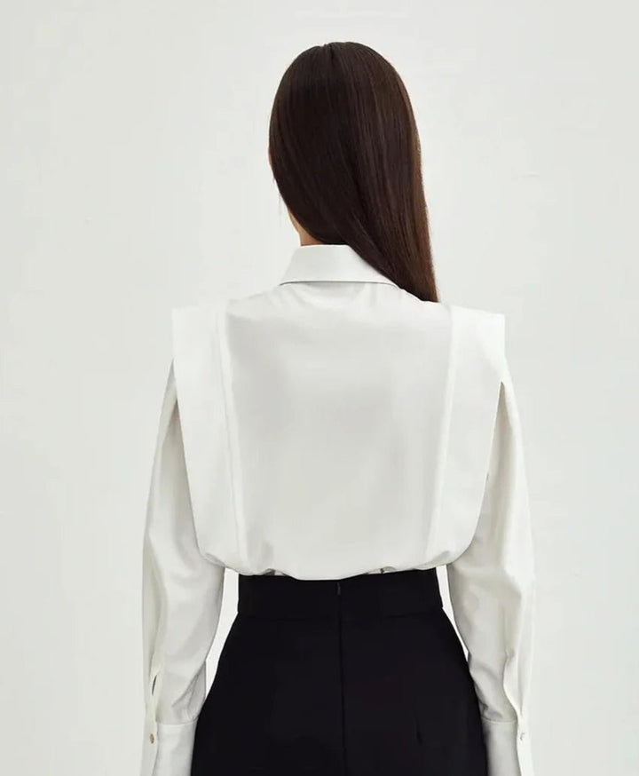 Juliet | Elegant White Cotton Button Down Shirt With Structured Silhouette