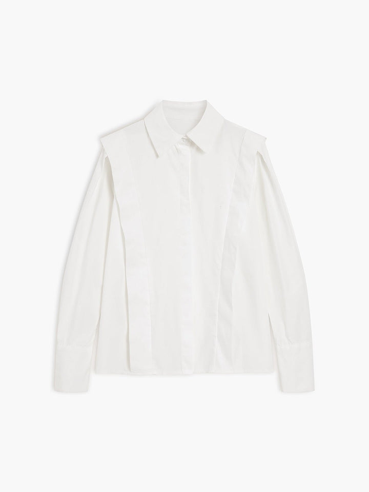 Juliet | Elegant White Cotton Button Down Shirt With Structured Silhouette