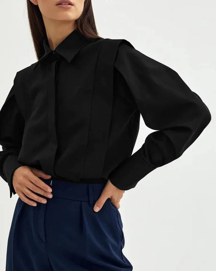Juliet | Elegant White Cotton Button Down Shirt With Structured Silhouette