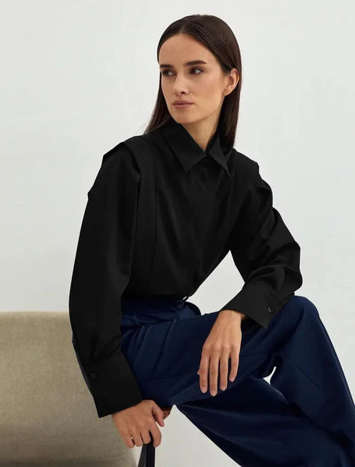 Juliet | Elegant White Cotton Button Down Shirt With Structured Silhouette