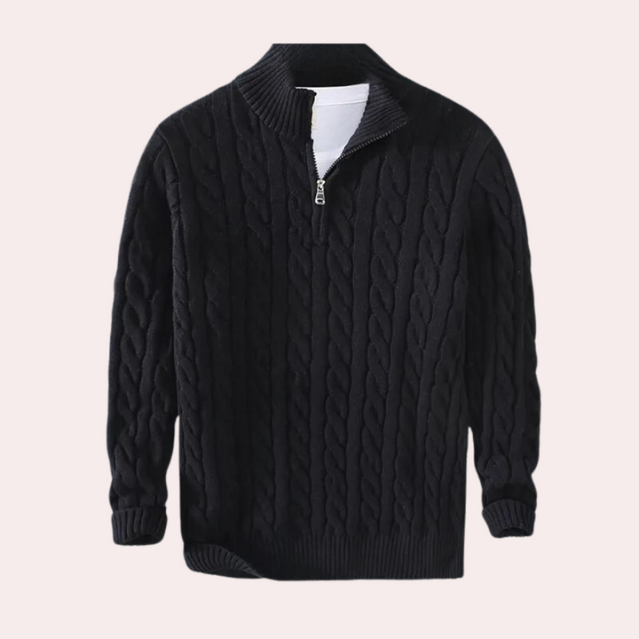 Oliver | Stylish Men's Cable Knit Half-Zip Pullover Sweater