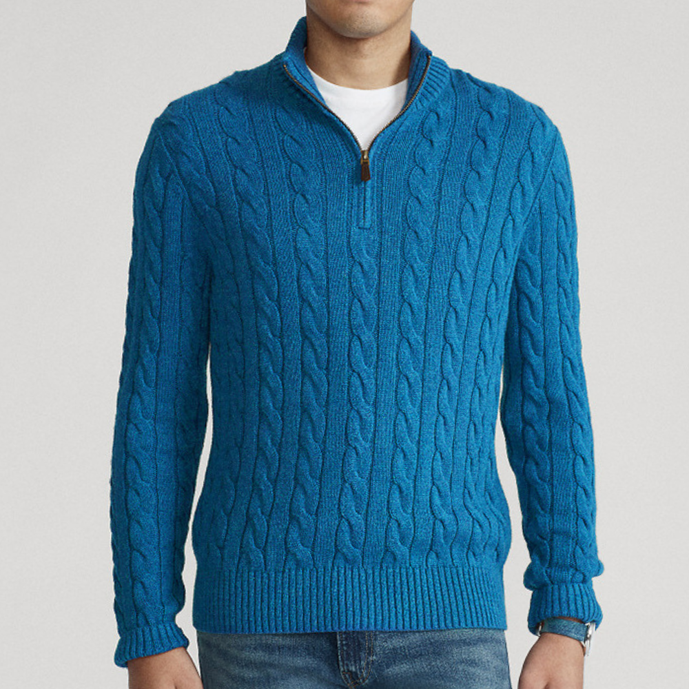 Oliver | Stylish Men's Cable Knit Half-Zip Pullover Sweater