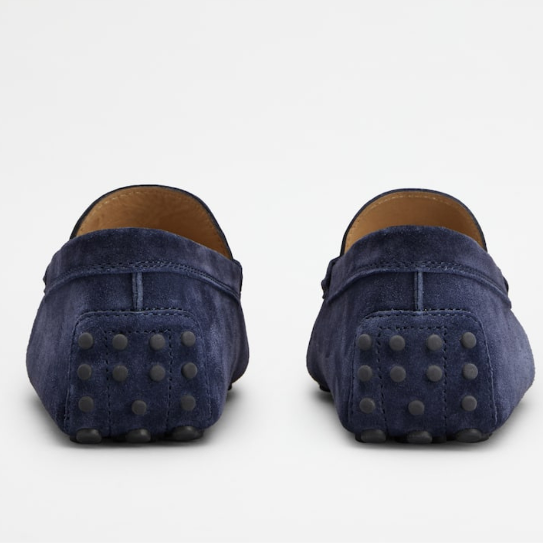 Marcus | Elegant Navy Suede Slip-On Loafers Men