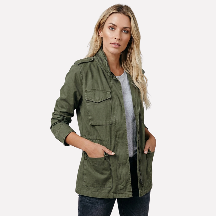 Celine | Elegant Utility Field Jacket With Multiple Pockets