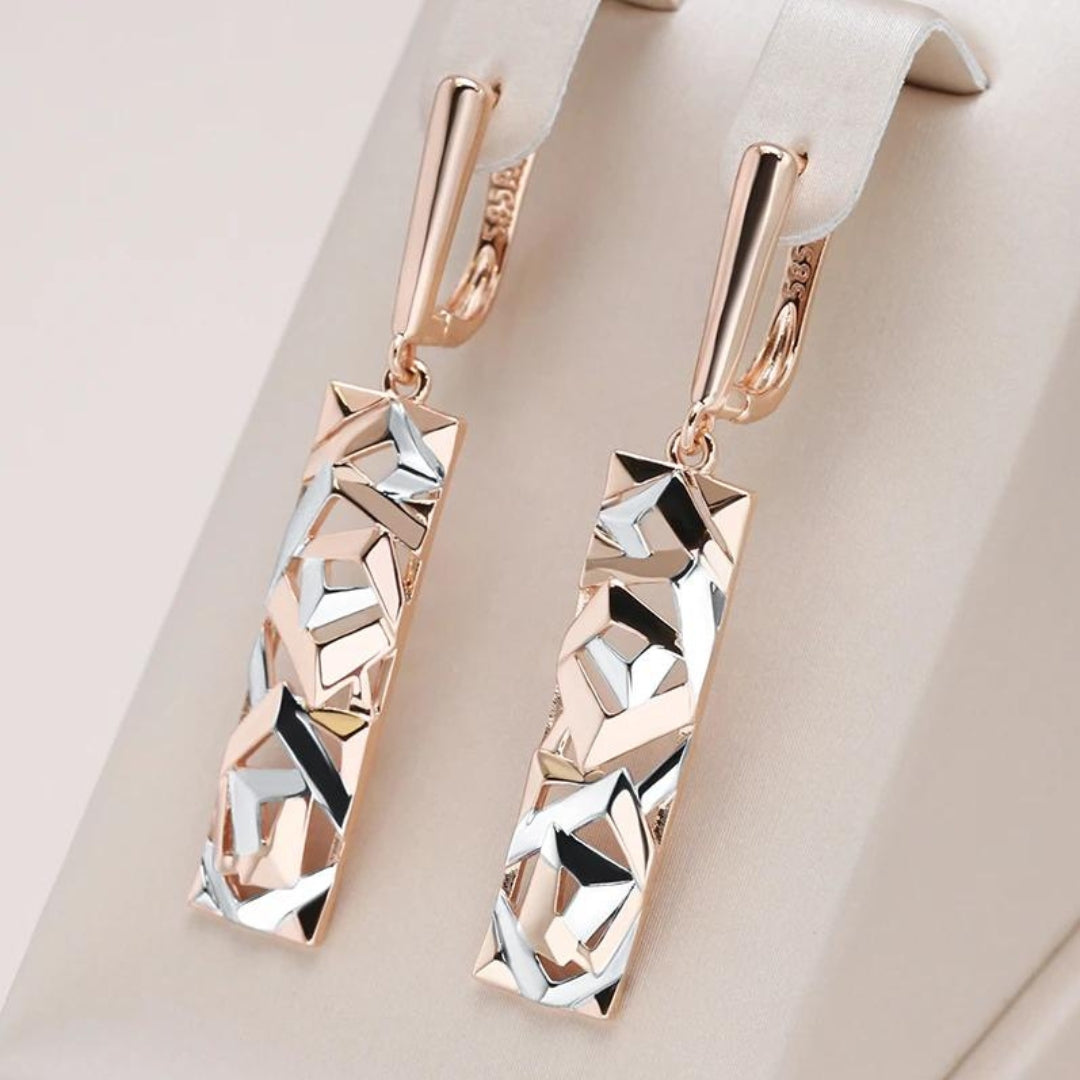 Margot | Chic Two-Tone Geometric Drop Earrings