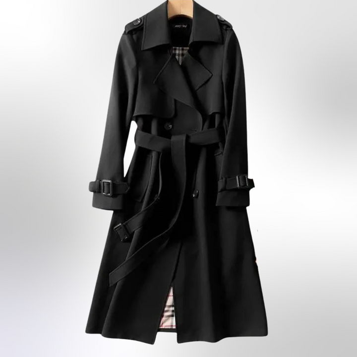 Celindra | Classic Double-Breasted Cotton Trench Coat Women