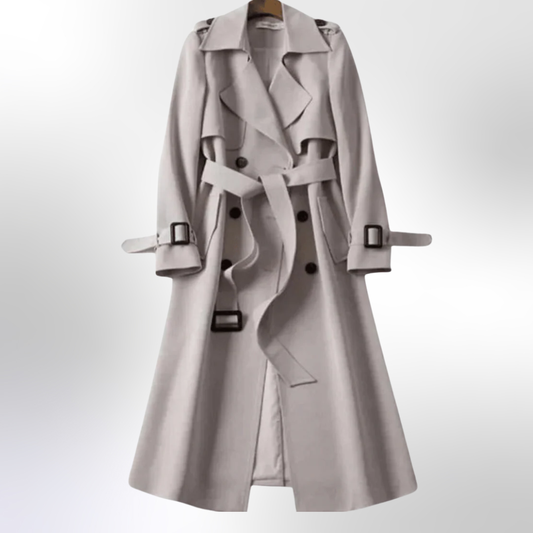 Celindra | Classic Double-Breasted Cotton Trench Coat Women