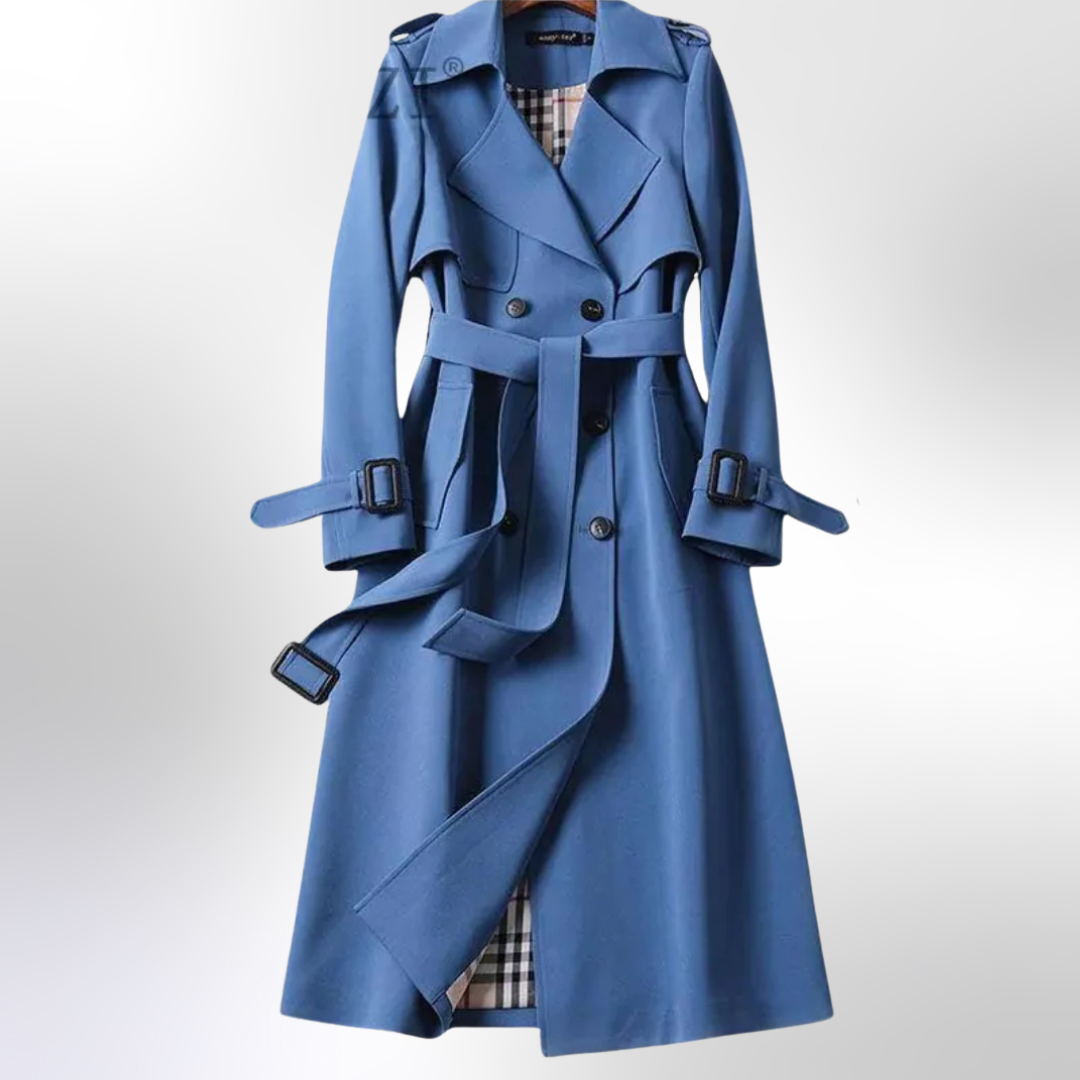 Celindra | Classic Double-Breasted Cotton Trench Coat Women