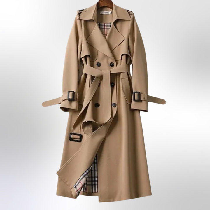 Celindra | Classic Double-Breasted Cotton Trench Coat Women