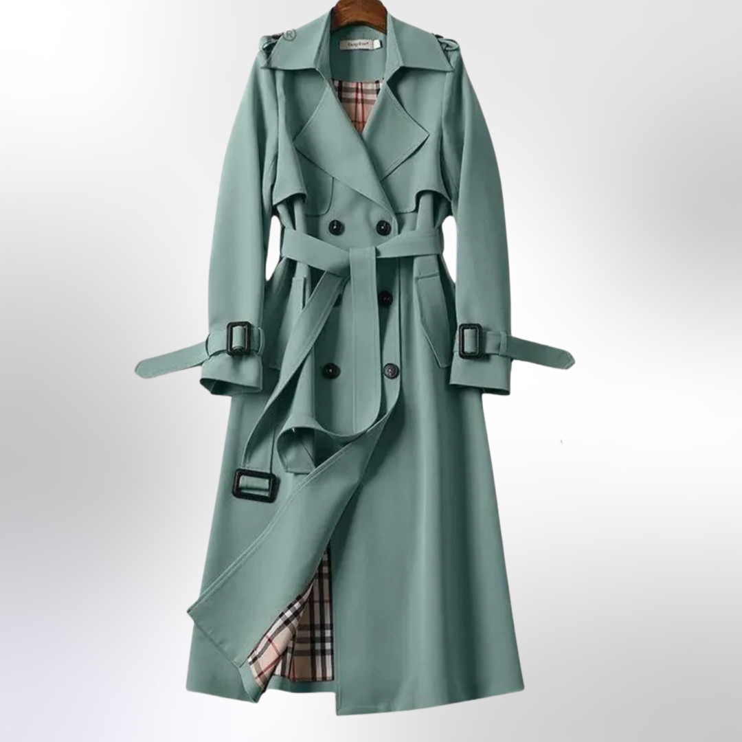 Celindra | Classic Double-Breasted Cotton Trench Coat Women