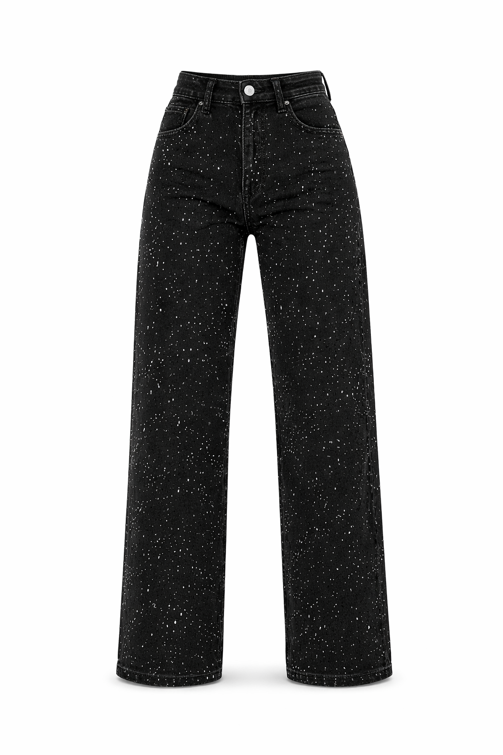 Emma | Stylish High Waisted Wide Leg Glitter Jeans