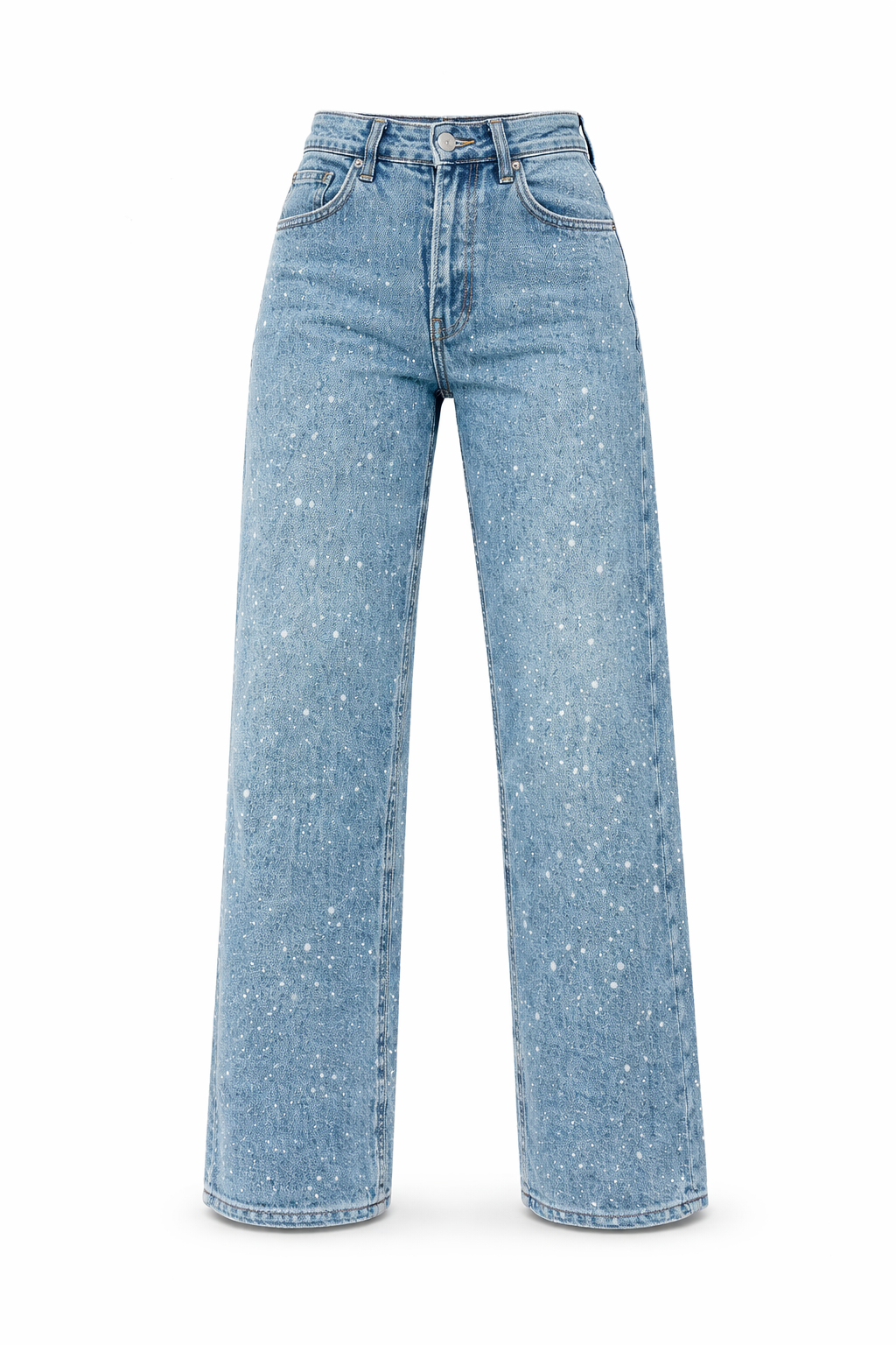 Emma | Stylish High Waisted Wide Leg Glitter Jeans