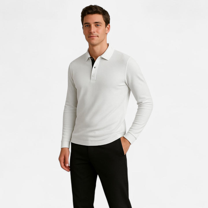 Margot | Elegant Long Sleeve Polo Shirt Men's Business Casual
