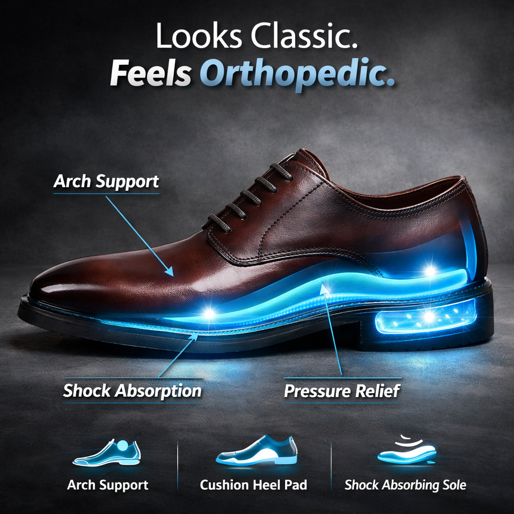 Ezra | Elegant Orthopedic Leather Oxford Dress Shoes