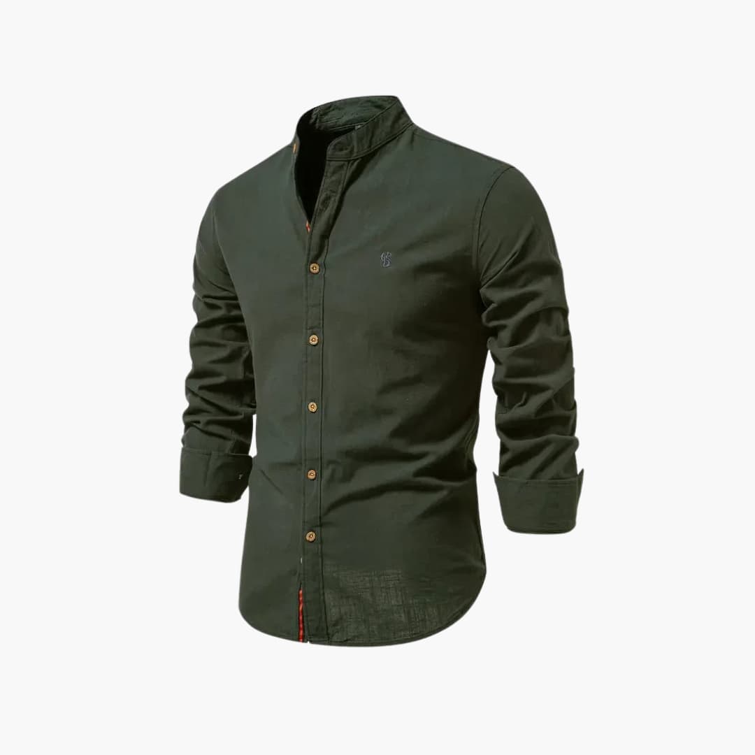 Harriet | Stylish Long Sleeve Stand Collar Button Up Shirt For Men