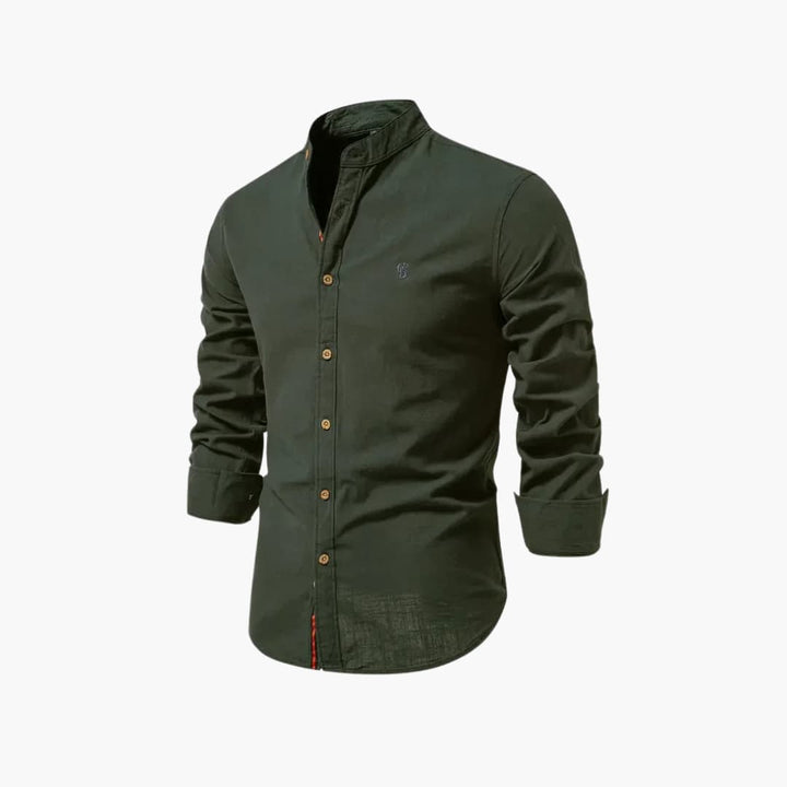 Harriet | Stylish Long Sleeve Stand Collar Button Up Shirt For Men