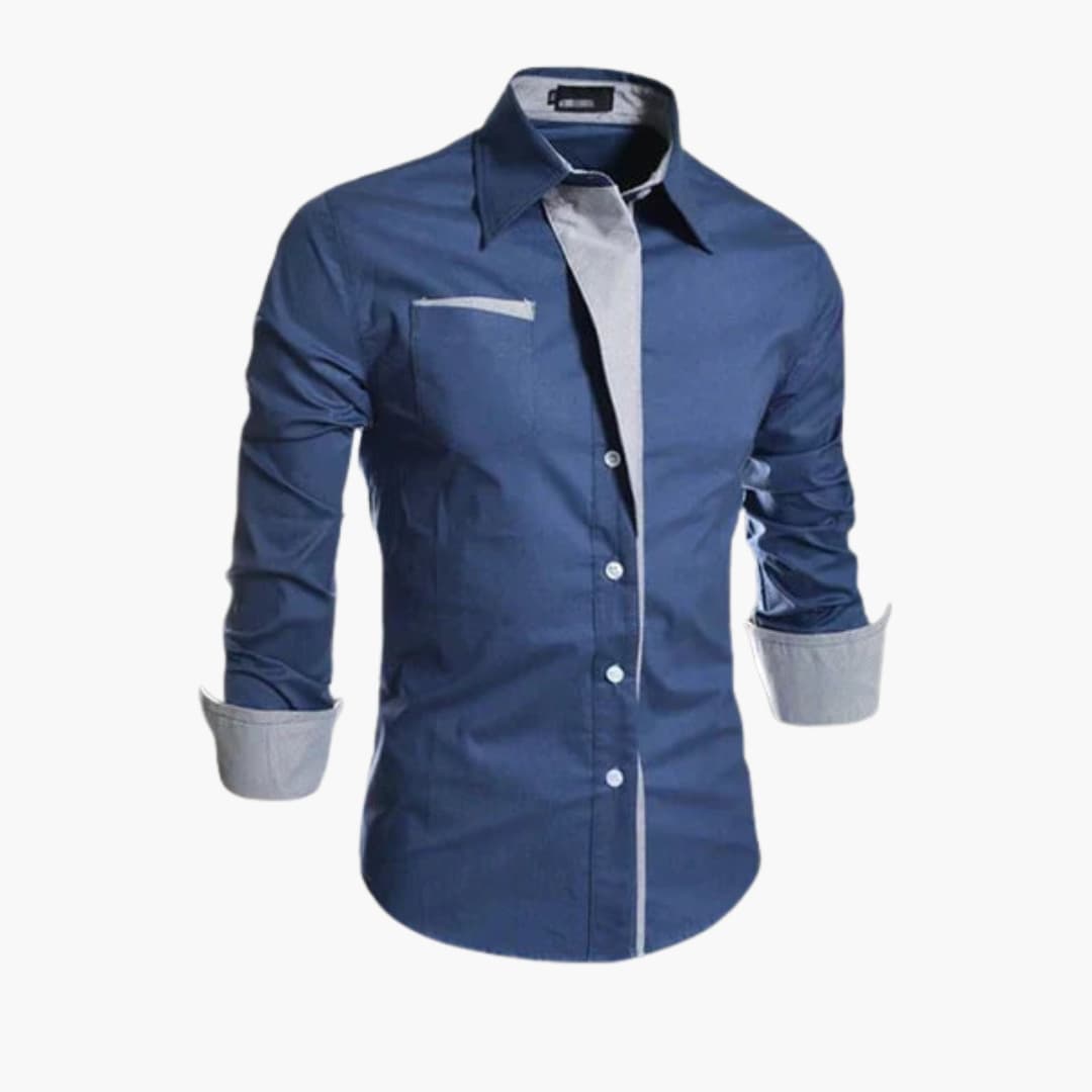 Margot | Stylish Men's Contrast Collar Button-Up Shirt