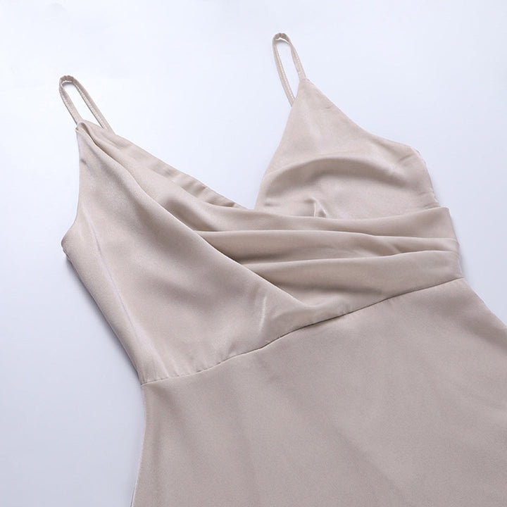 Maxine | Elegant V-Neck Wrap Maxi Dress With Thigh Slit