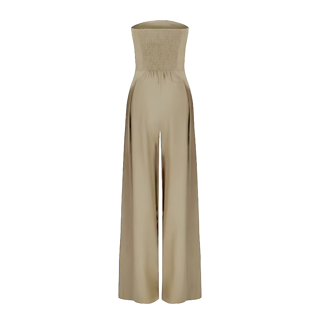 Nataly | Elegant Strapless Wide Leg Jumpsuit With Structured Bodice