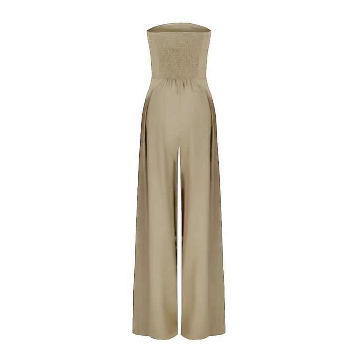 Nataly | Elegant Strapless Wide Leg Jumpsuit With Structured Bodice