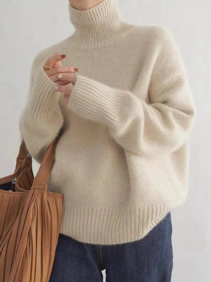 Maxine | Elegant Oversized Ribbed Turtleneck Sweater