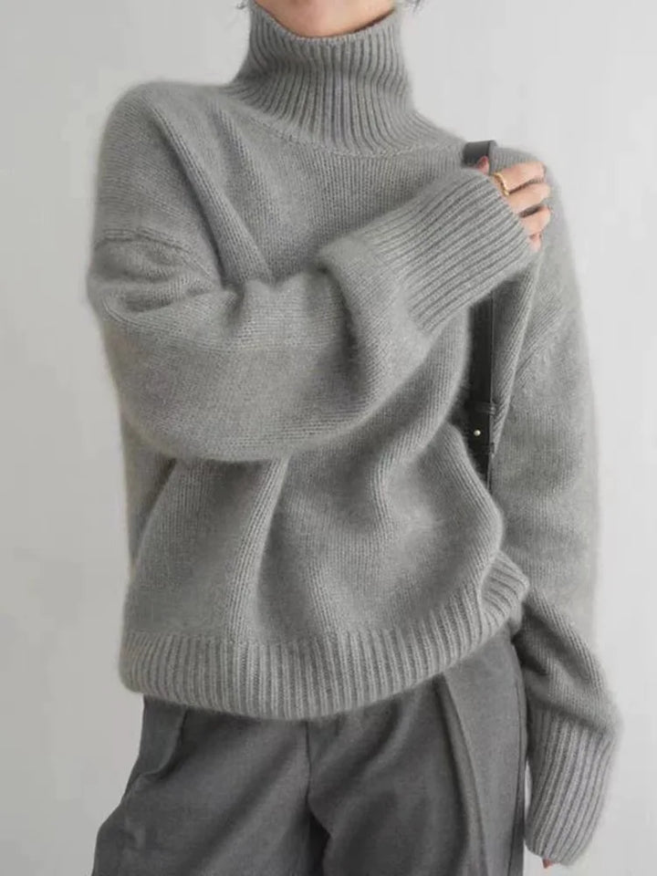 Evelyn | Chic Ribbed Turtleneck Oversized Sweater