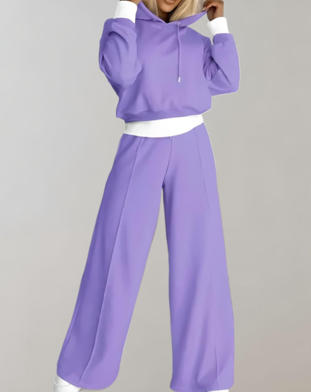 Margot | Chic Cropped Hoodie And Wide Leg Tracksuit Set